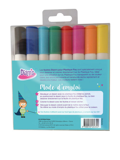 DIAM'S 8er-PACK FILZSTIFTE FÜR SCHRUMPFFOLIE