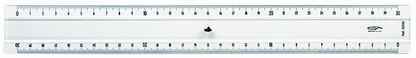 REGLE TRASPARENTE 2 BISEAUX + BOSSELAGE 30CM