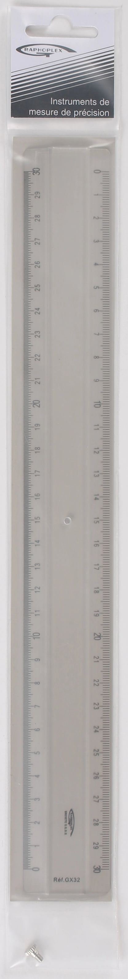 REGLE TRASPARENTE 2 BISEAUX + BOSSELAGE 30CM