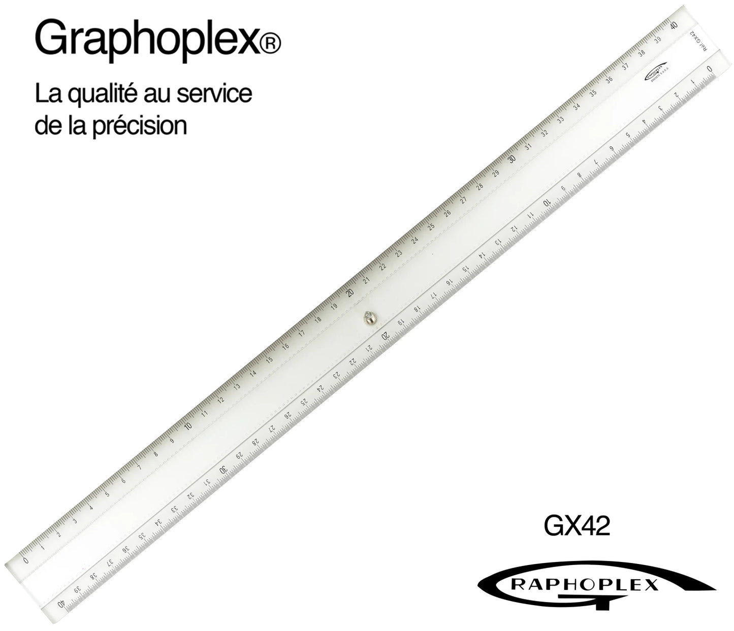 REGLE TRASPARENTE 2 BISEAUX + BOSSELAGE 40CM