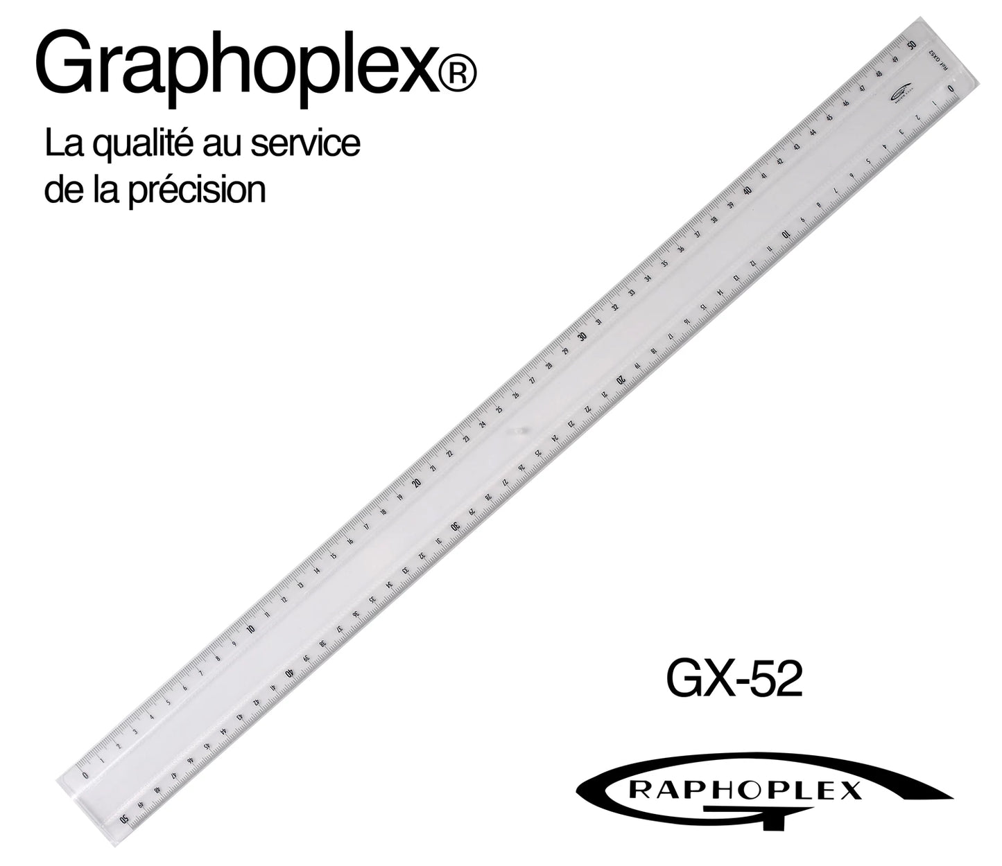 REGLE TRASPARENTE 2 BISEAUX + BOSSELAGE 50CM