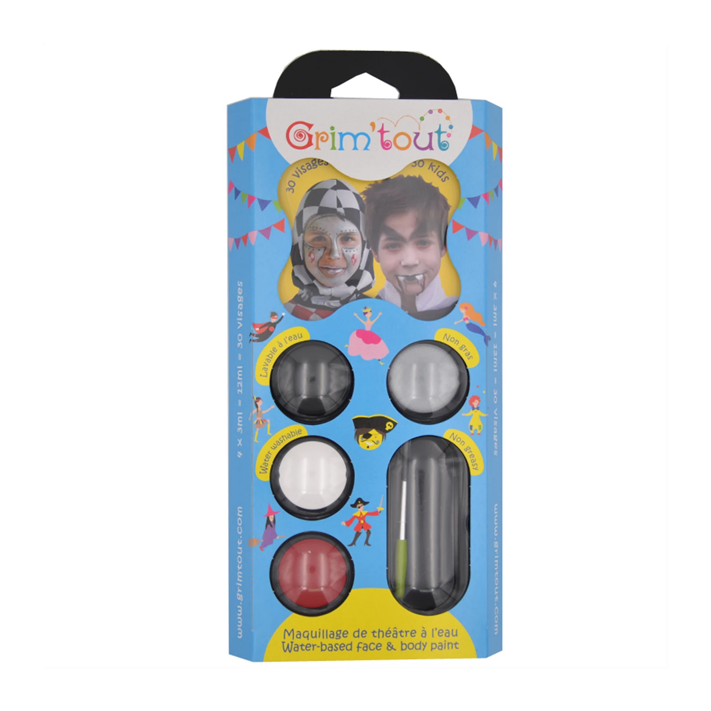 GRIM'TOUT KIT COMPLET 4 COULEURS CHEVALIER ET VAMPIRE 4X4ML