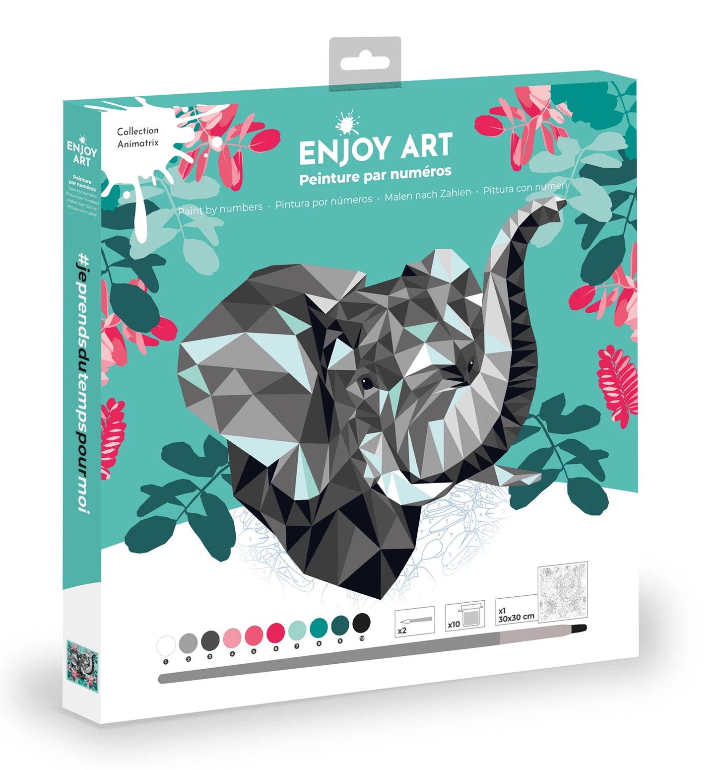 ENJOY ART PEINTURE N° 30X30CM ÉLÉPHANT