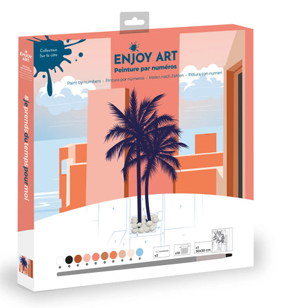 PROFITEZ DE LA PEINTURE D'ART N° 30X30CM SOUS LES PALMIERS