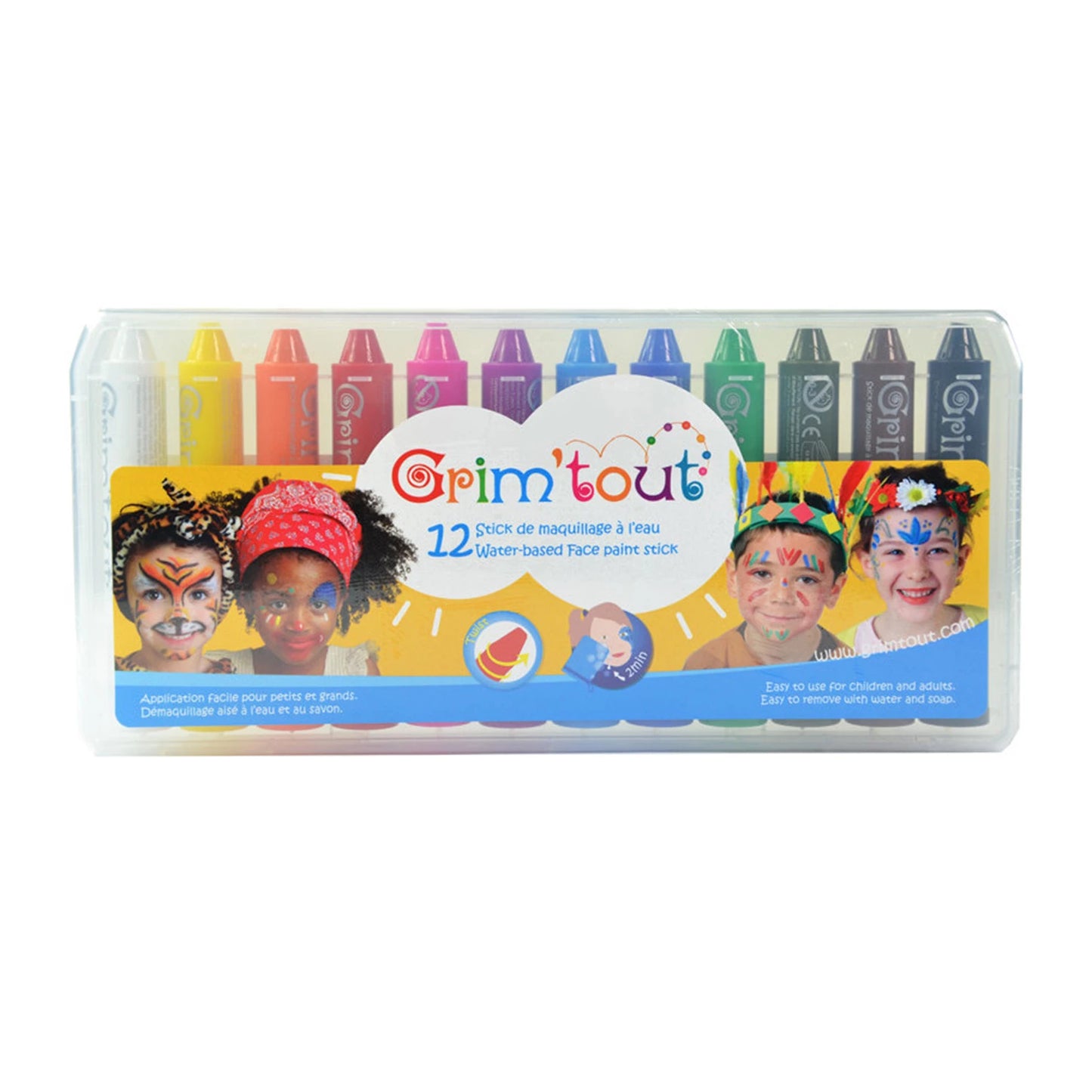 GRIM'TOUT SCHMINKSTIFTE-SET, 12 STÜCK