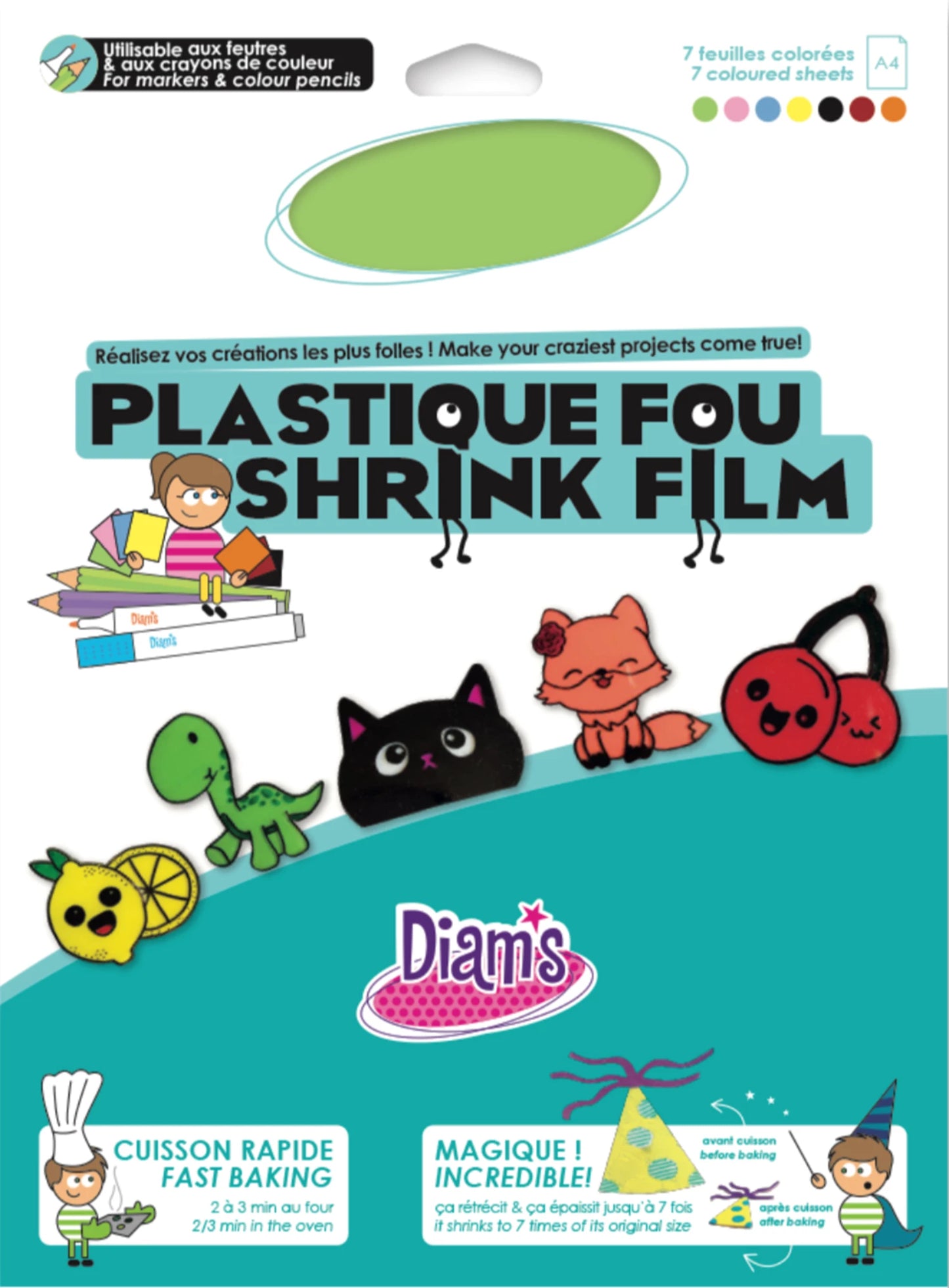 DIAM'S PLASTIQUE FOU 7 FEUILLES: ASSORTITI DI COULEURS