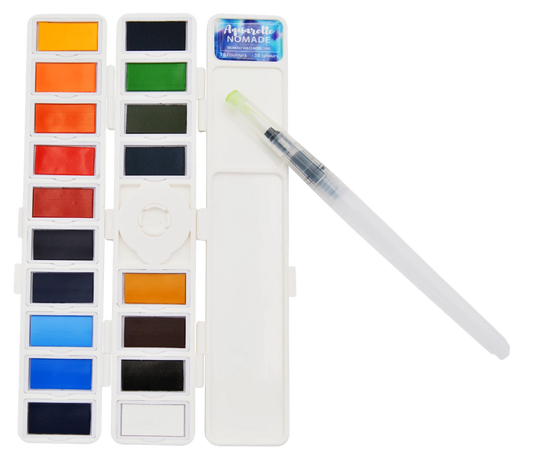 ART&GO PALETTE AQUARELLE EN ACCORDÉON 18 COULEURS