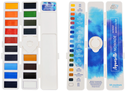 ART&GO PALETTE AQUARELLE EN ACCORDÉON 18 COULEURS