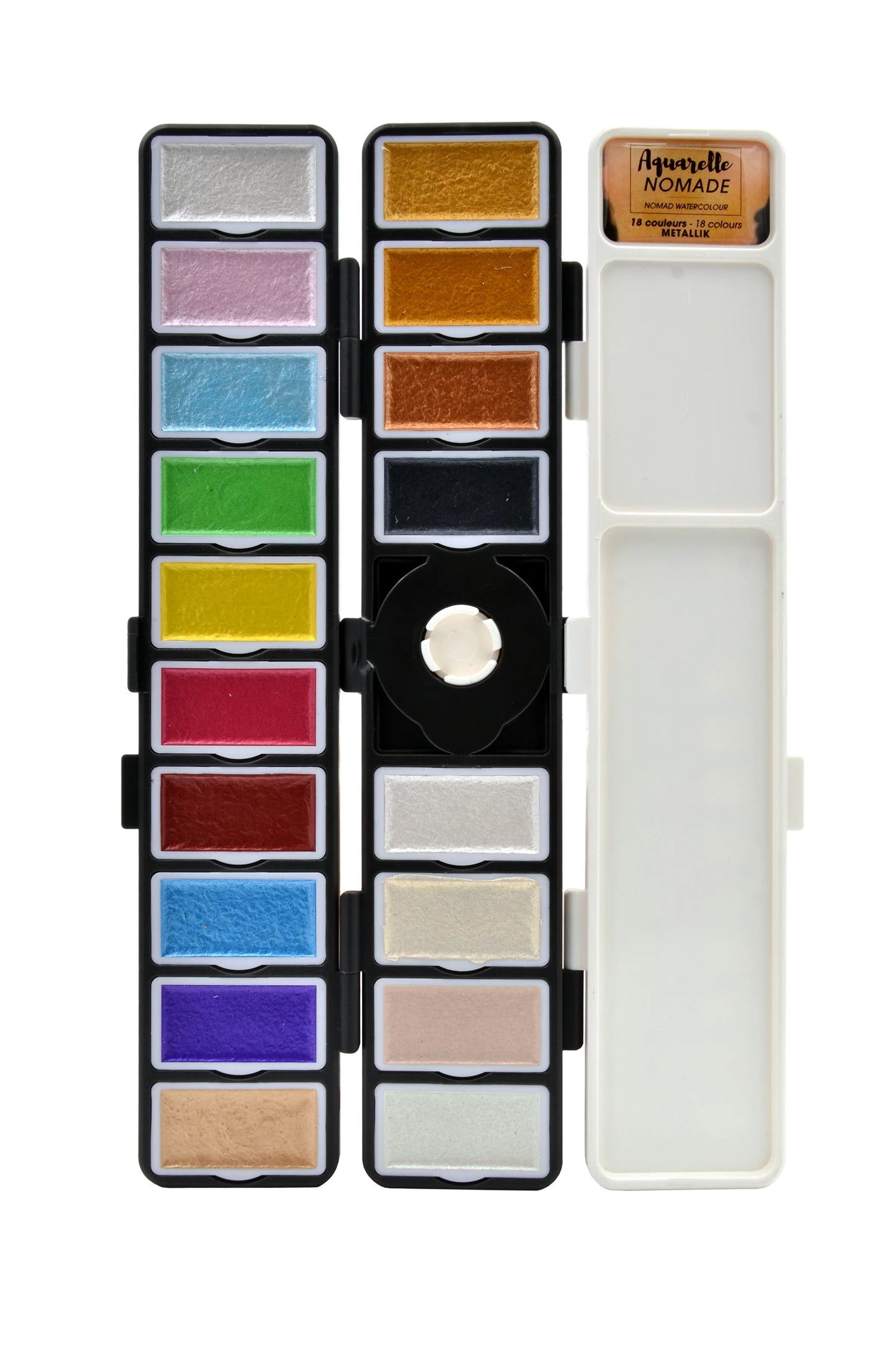 ART&GO PALETTE AQUARELLE ACCORDÉON 18 COULEURS MÉTALLISÉES