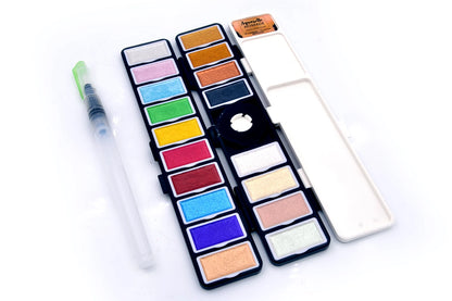 ART&GO PALETTE AQUARELLE ACCORDÉON 18 COULEURS MÉTALLISÉES