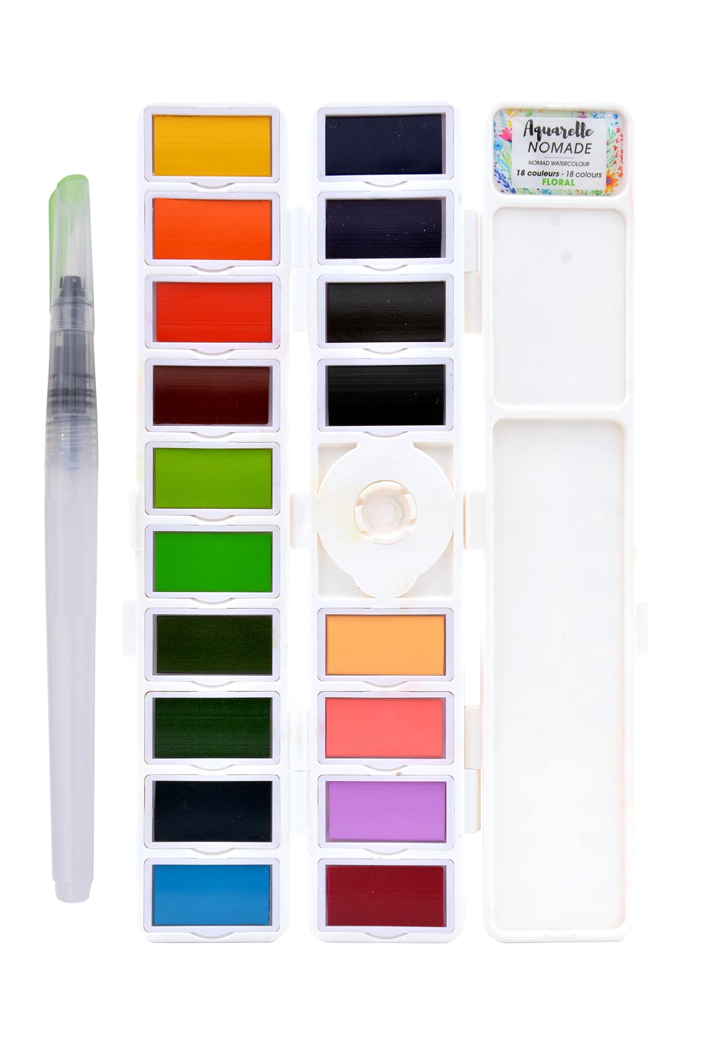 ART&GO PALETTE AQUARELLE EN ACCORDÉON 18 COULEURS FLORALES