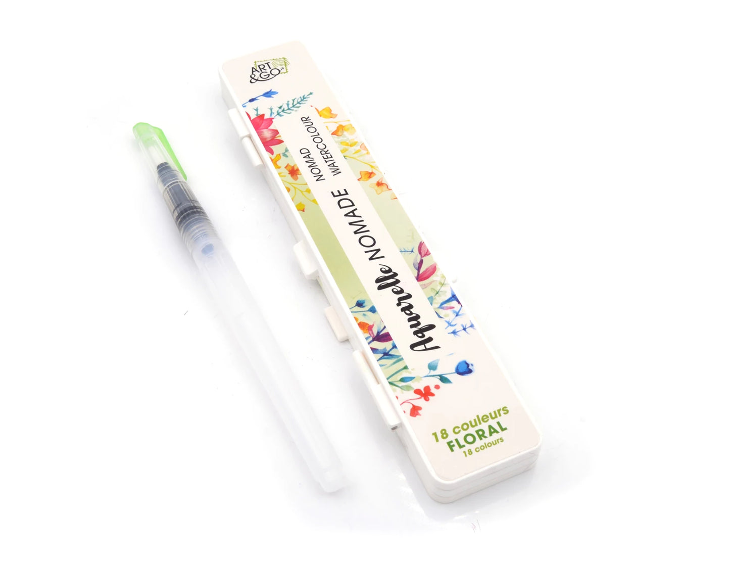 ART&GO PALETTE AQUARELLE EN ACCORDÉON 18 COULEURS FLORALES