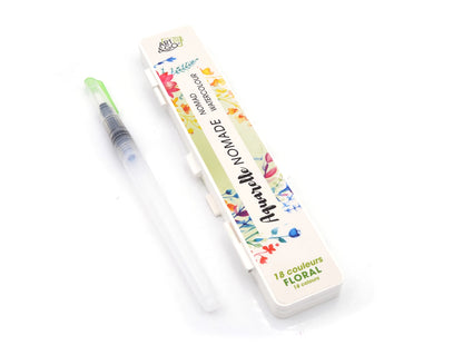 ART&GO PALETTE AQUARELLE EN ACCORDÉON 18 COULEURS FLORALES