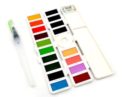 ART&GO PALETTE AQUARELLE EN ACCORDÉON 18 COULEURS FLORALES