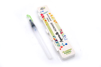 ART&GO PALETTE AQUARELLE EN ACCORDÉON 18 COULEURS FLORALES