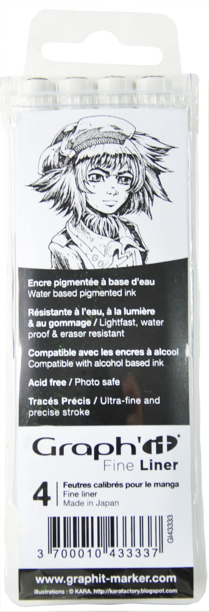 GRAPH'IT ETUI MIT 4 MANGA FINE LINERN (0.1 0.3 0.5 0.7)