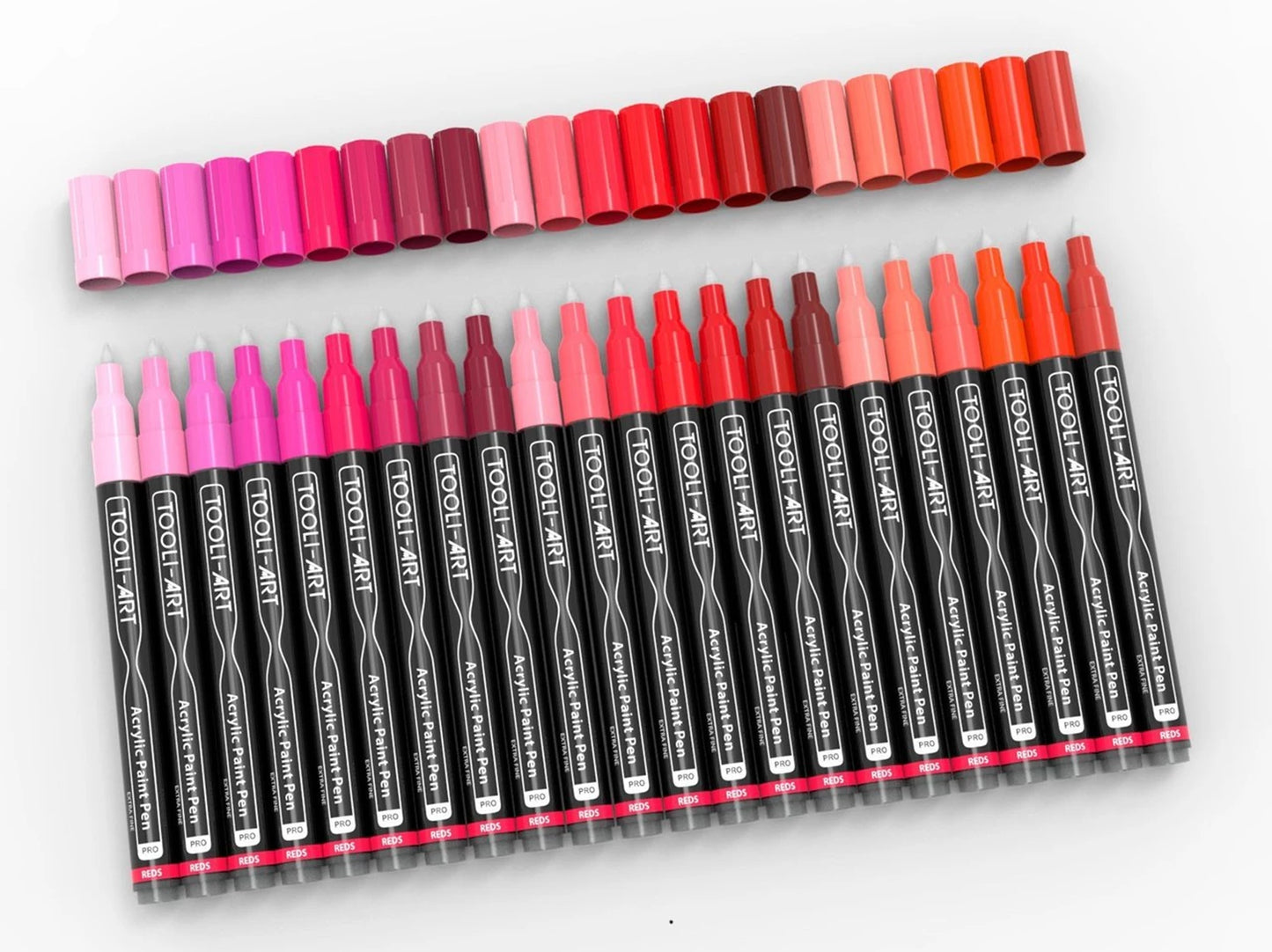 COFFRET DE MARQUEURS ACRYLIQUES TOOLI ROUGE 22 UNITÉS POINTE FINE 0,7MM