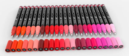 COFFRET DE MARQUEURS ACRYLIQUES TOOLI ROUGE 22 UNITÉS POINTE FINE 0,7MM