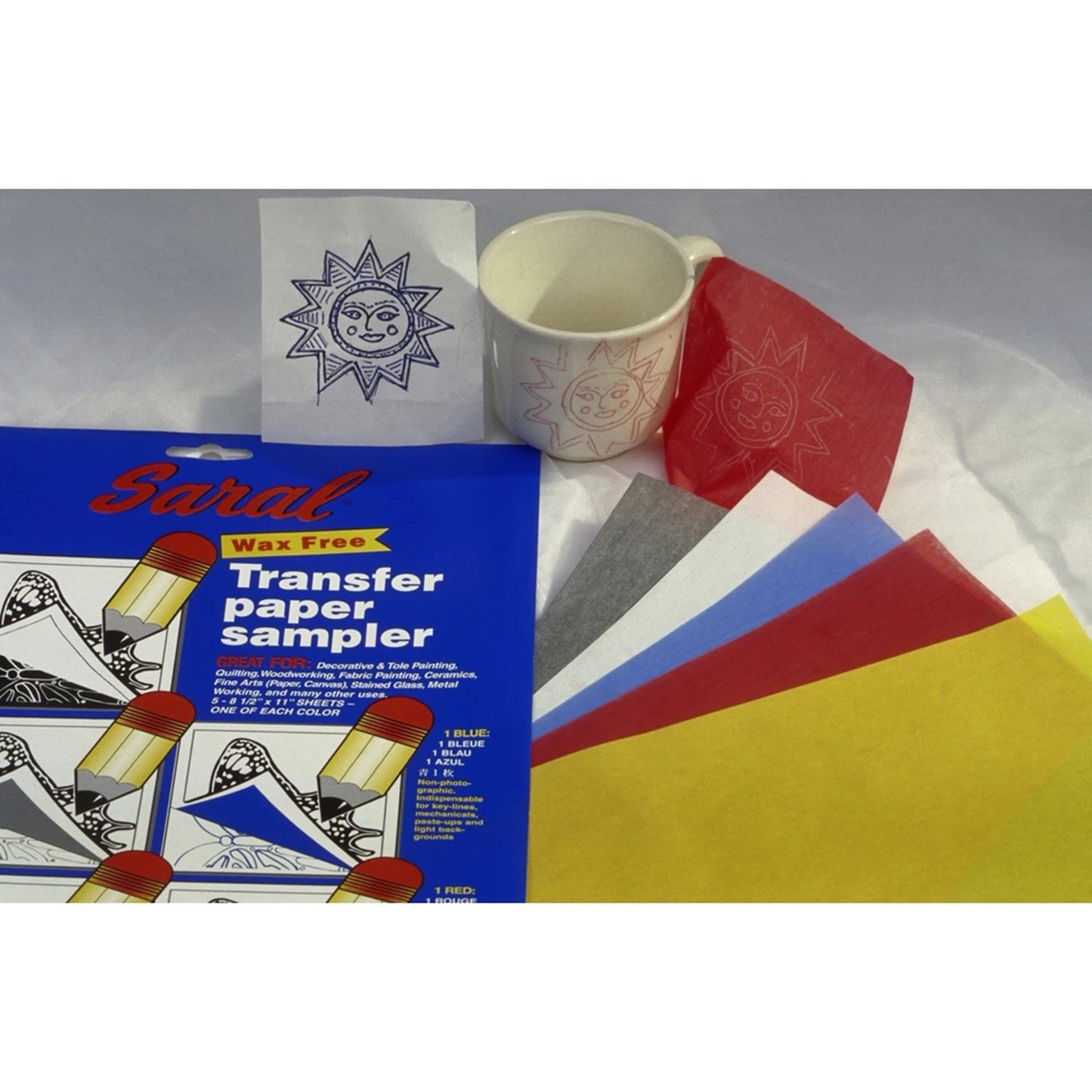 SARAL 5 FEUILLES CARTA TRANSFER A4 POCHETTE AVEC COULEURS