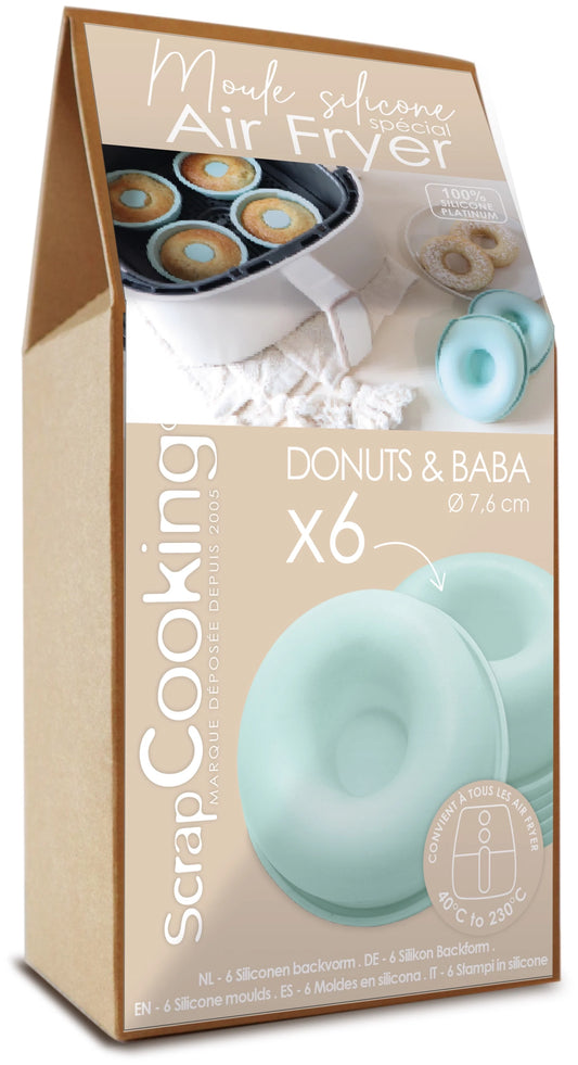 SCRAPCOOKING - TEGLIA DA FORNO A 6 PEZZI PER CIAMBELLE IN FRIGGITRICE AD ARIA - F/D/I/ML