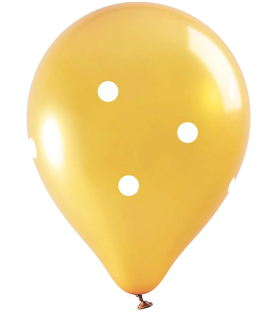 6 GOLDENE BALLONS, DURCHMESSER 25 CM
