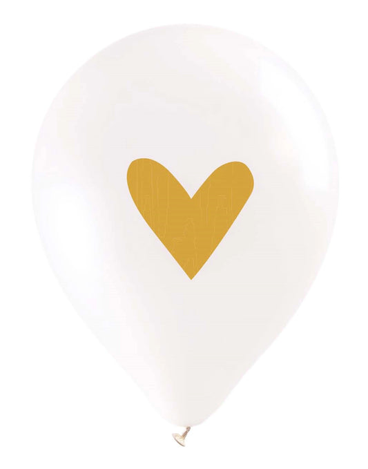 6 GOLDENE BALLONS, DURCHMESSER 25 CM