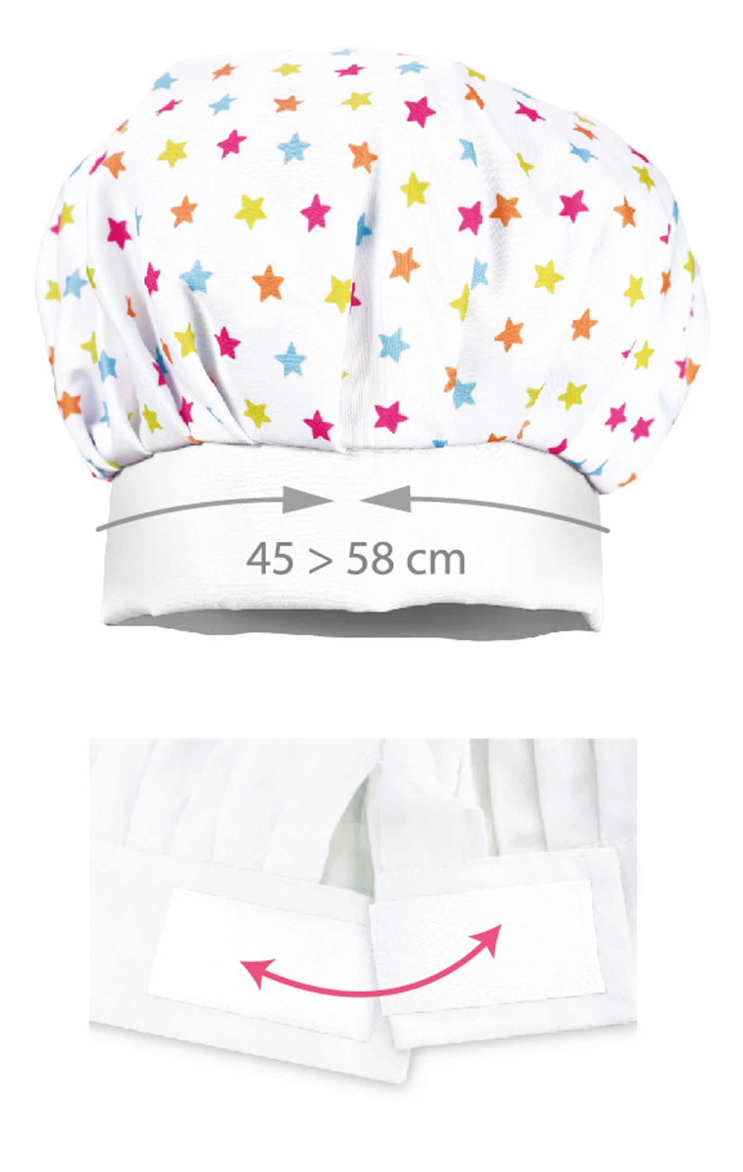GREMBIULE + CAPPELLO DA CUOCO, STELLE, 4-10 ANNI, COTONE