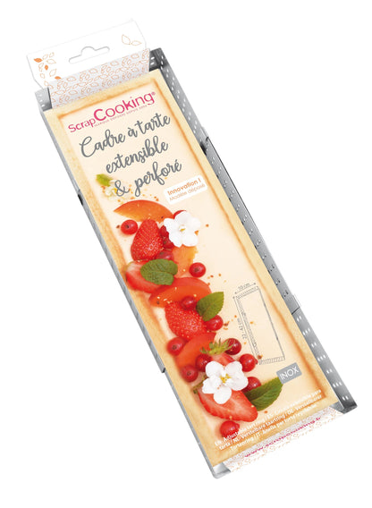 TELAIO PER TORTA FORATO REGOLABILE, ACCIAIO INOX 22 A