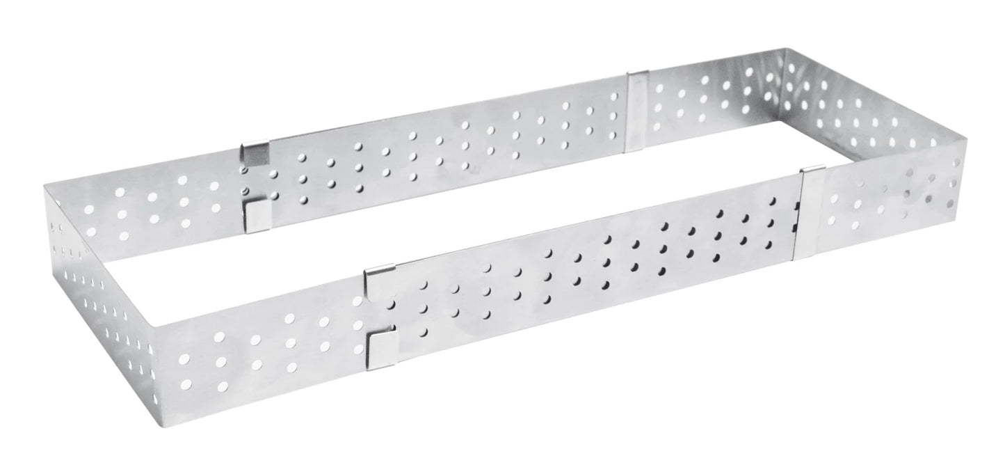 TELAIO PER TORTA FORATO REGOLABILE, ACCIAIO INOX 22 A