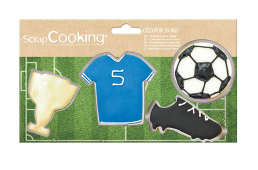 4 DÉCOUPOIRS À BISCUITS EN FORME DE BALLON DE FOOTBALL