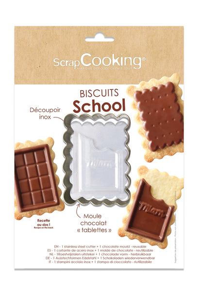 BISCOTTI SCUOLA DECOUPOIR ET MOULE AL CIOCCOLATO