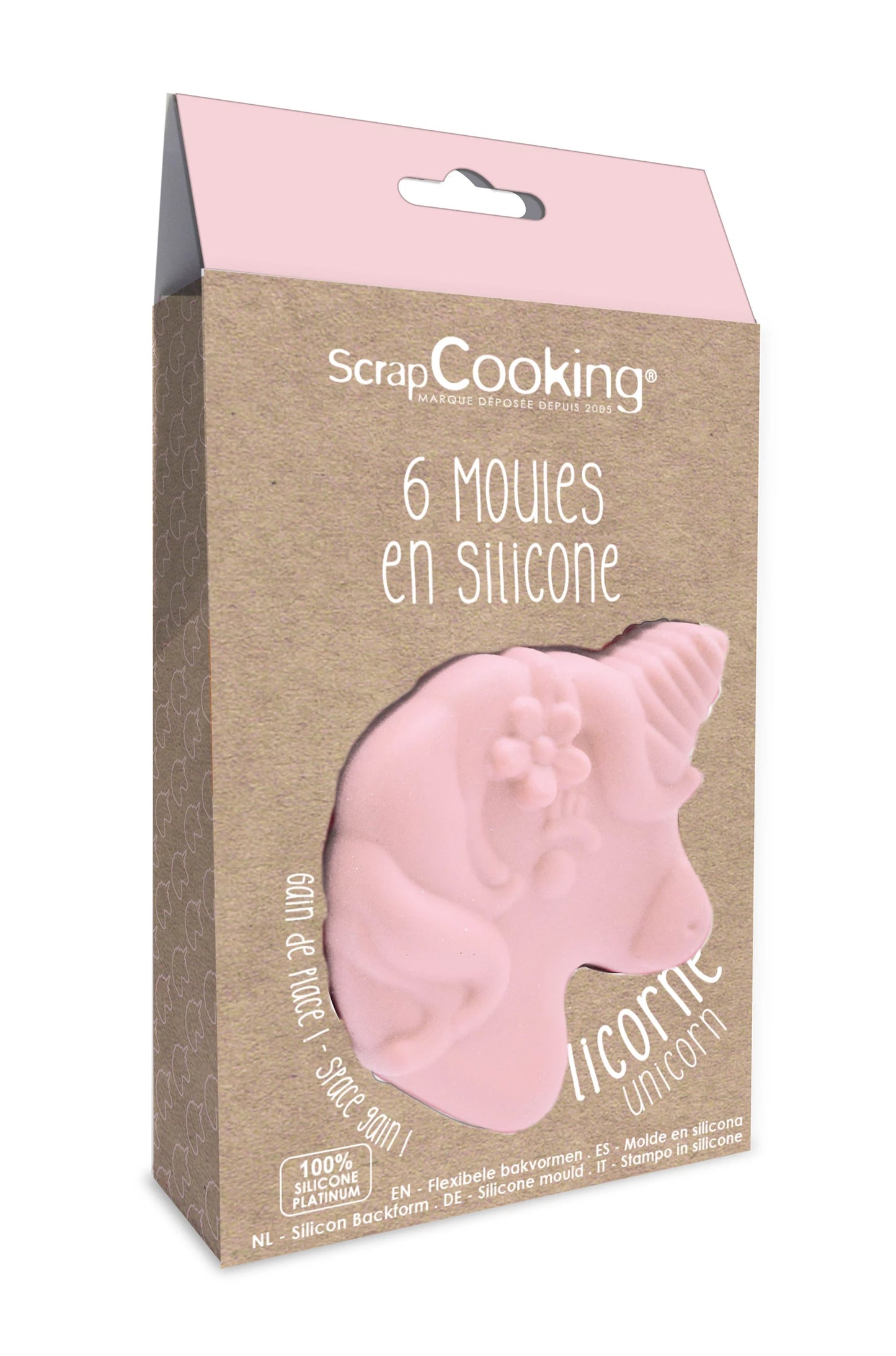 6 MOULES INDIVIDUELS EN SILICONE EN FORME DE LICORNE
