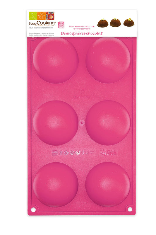 MOULE DE CUISSON EN SILICONE 6 PIÈCES, DEMI-SPHÈRE