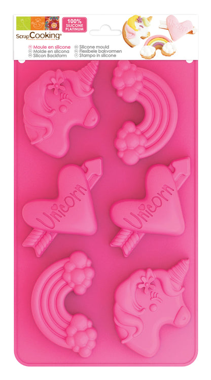 MOULE DE CUISSON EN SILICONE EN FORME DE LICORNE, 6 PIÈCES