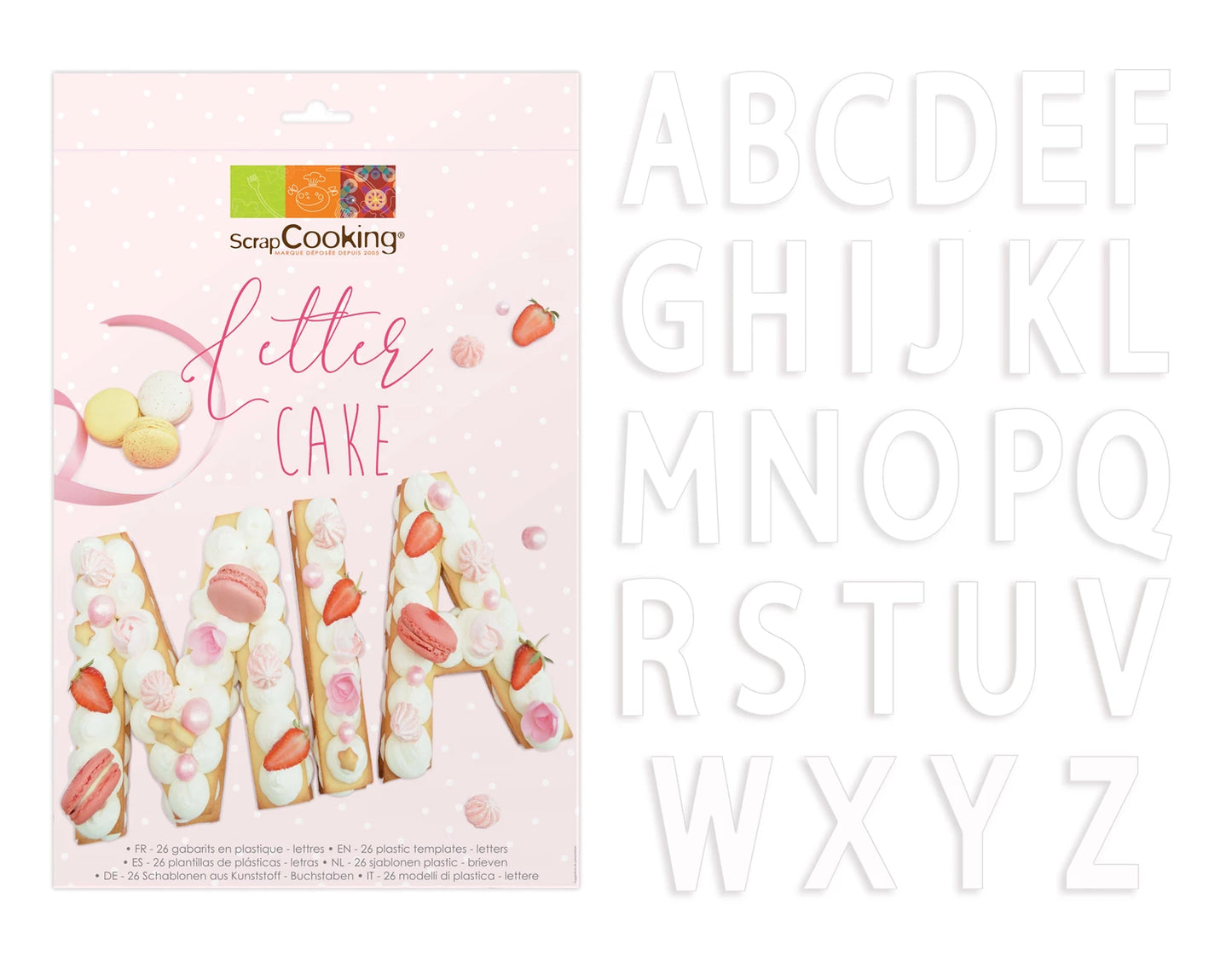 GÂTEAU AVEC LETTRES, 26 MODÈLES EN PLASTIQUE