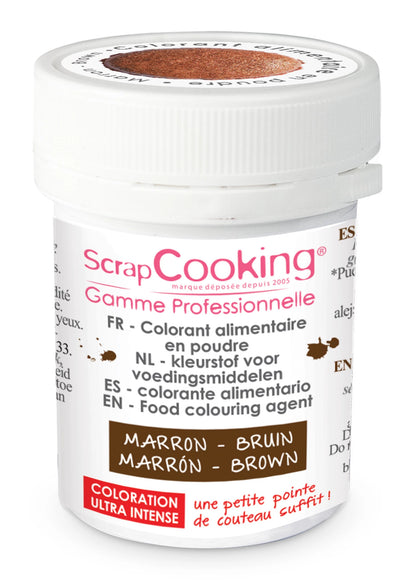 COLORANT ALIMENTAIRE ARTIFICIEL EN POUDRE 5 G, MARRON