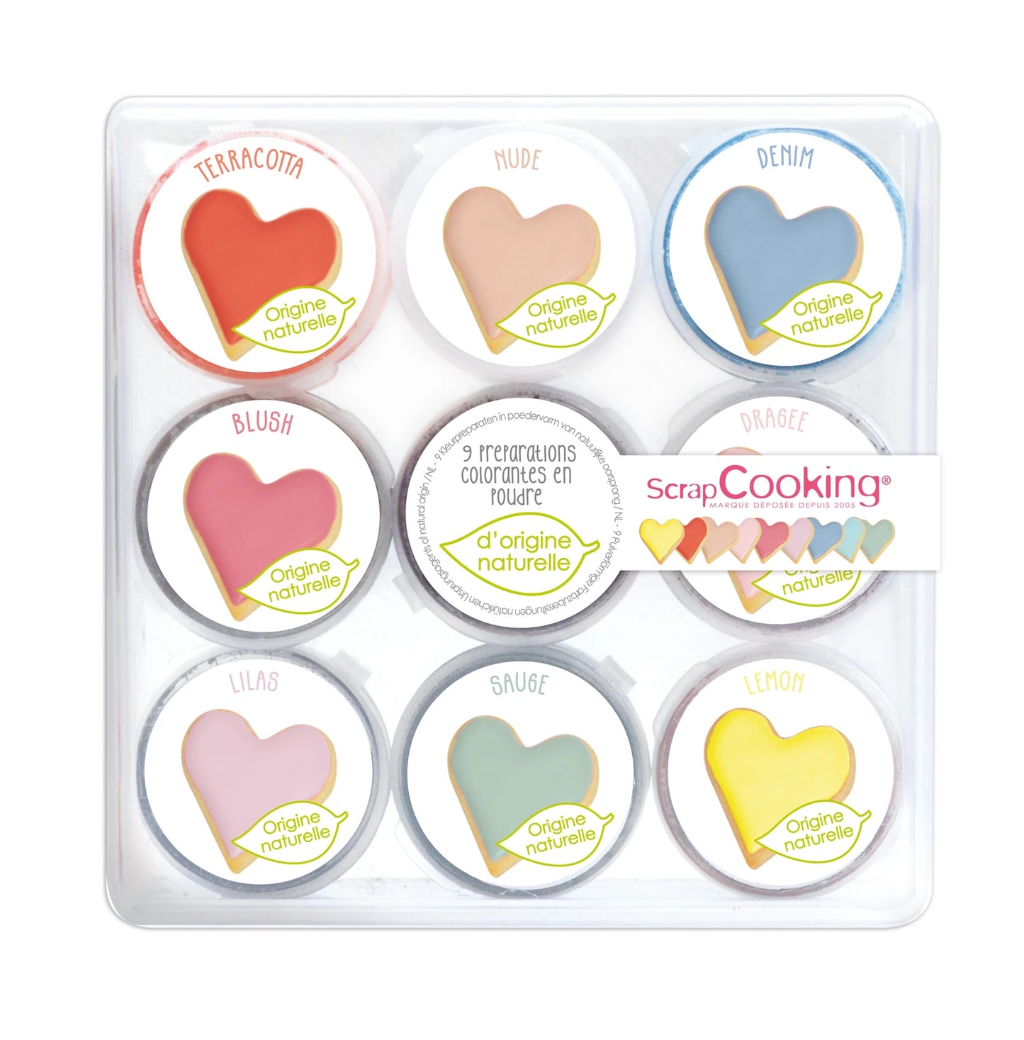 LOT DE 9 COLORANTS ALIMENTAIRES EN POUDRE