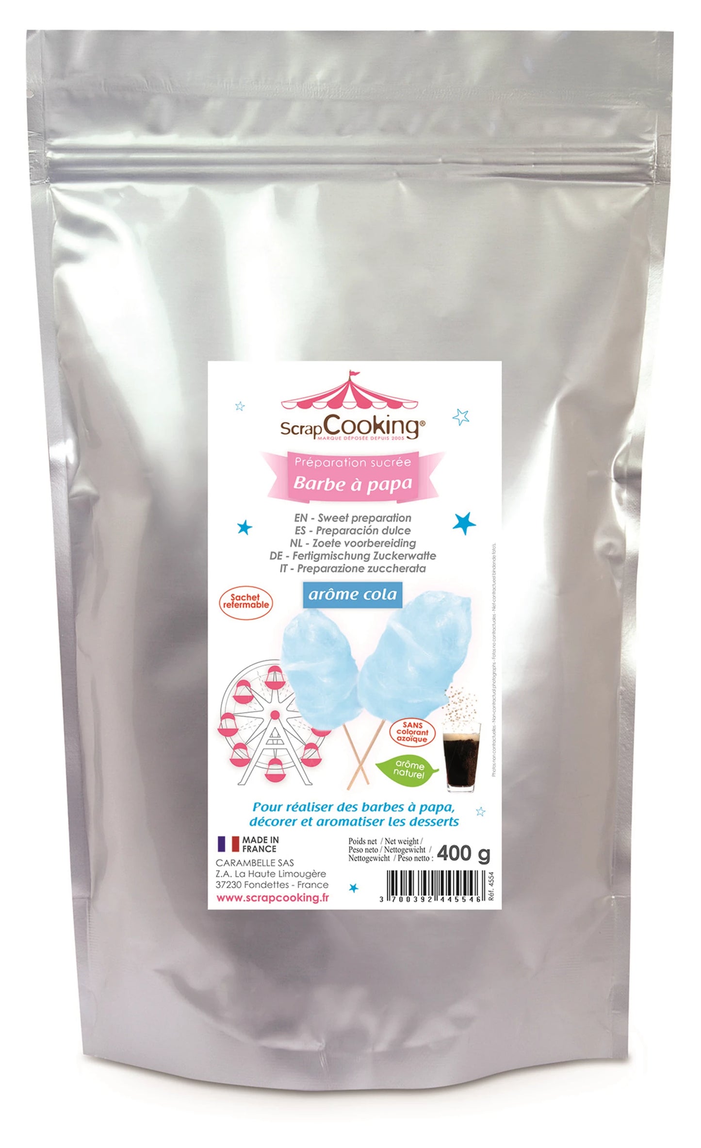 PREPARATO PER ZUCCHERO FILATO PRONTO, BLU 160 G