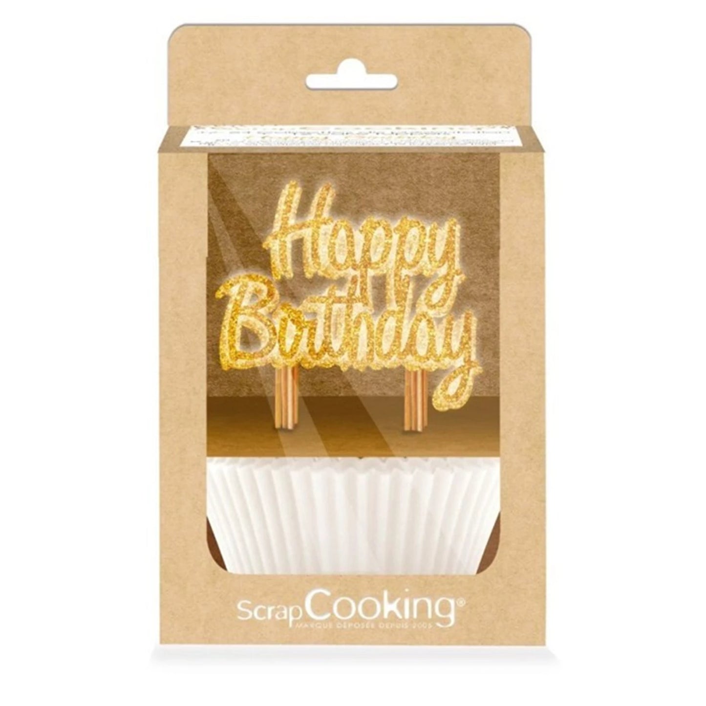 SCRAPCOOKING - 24 MUFFINFÖRMCHEN UND 12 KUCHENDEKORATIONEN. ALLES GUTE ZUM GEBURTSTAG! - F/D/I/ML