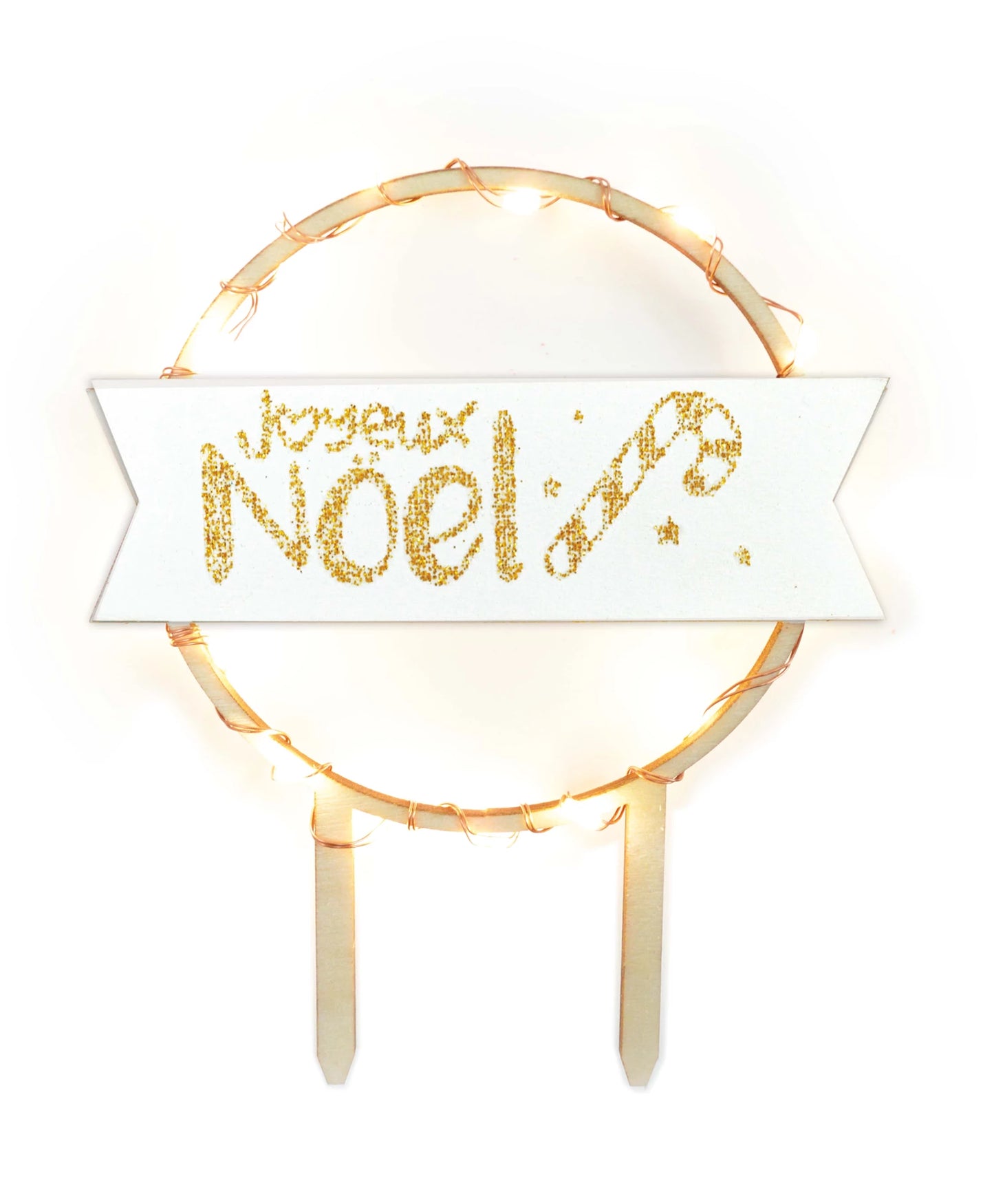 TOPPER PER TORTA A LED JOYEUX NOEL