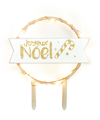 TOPPER PER TORTA A LED JOYEUX NOEL