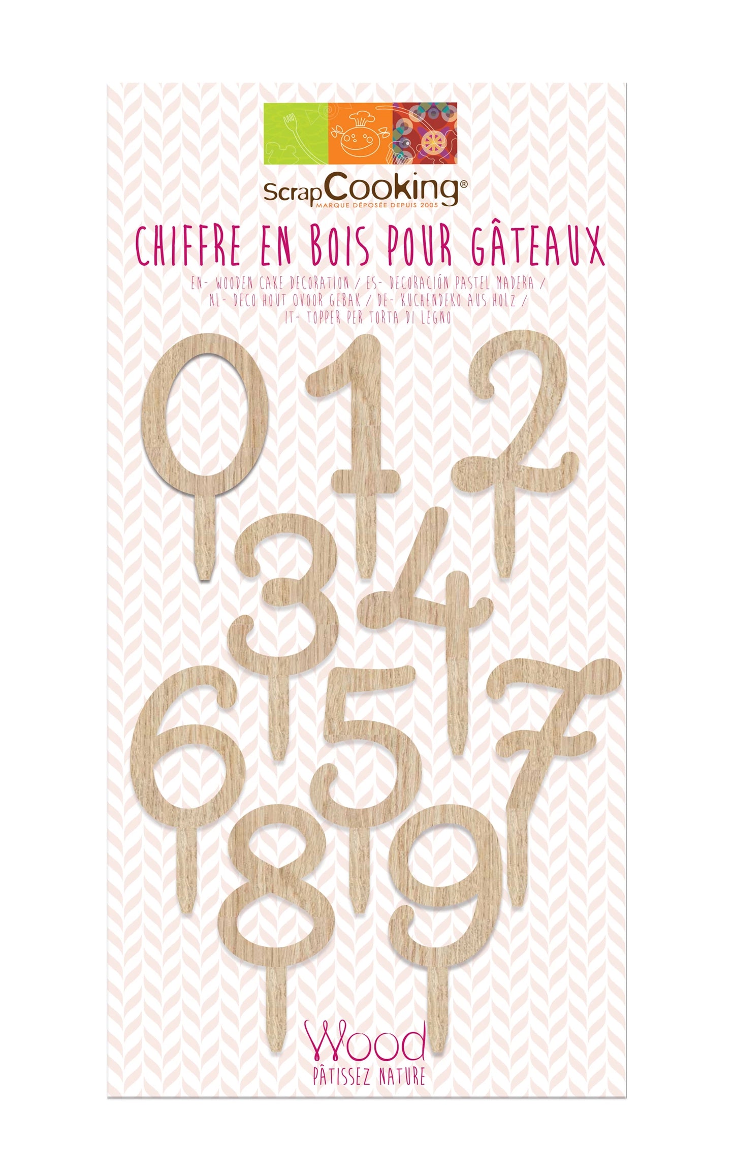 DECORAZIONI PER TORTE IN LEGNO NUMERATE DA 0 A 9