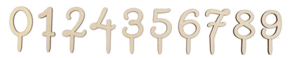 DECORAZIONI PER TORTE IN LEGNO NUMERATE DA 0 A 9