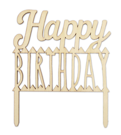 TOPPER PER TORTA IN LEGNO CON SCRITTA "BUON COMPLEANNO"