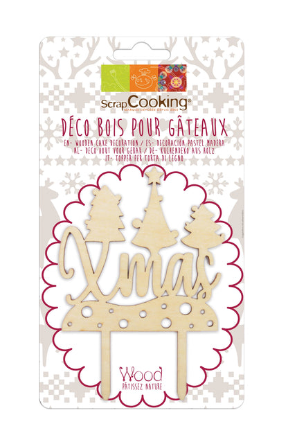 DECORAZIONE PER TORTA IN LEGNO DI NATALE