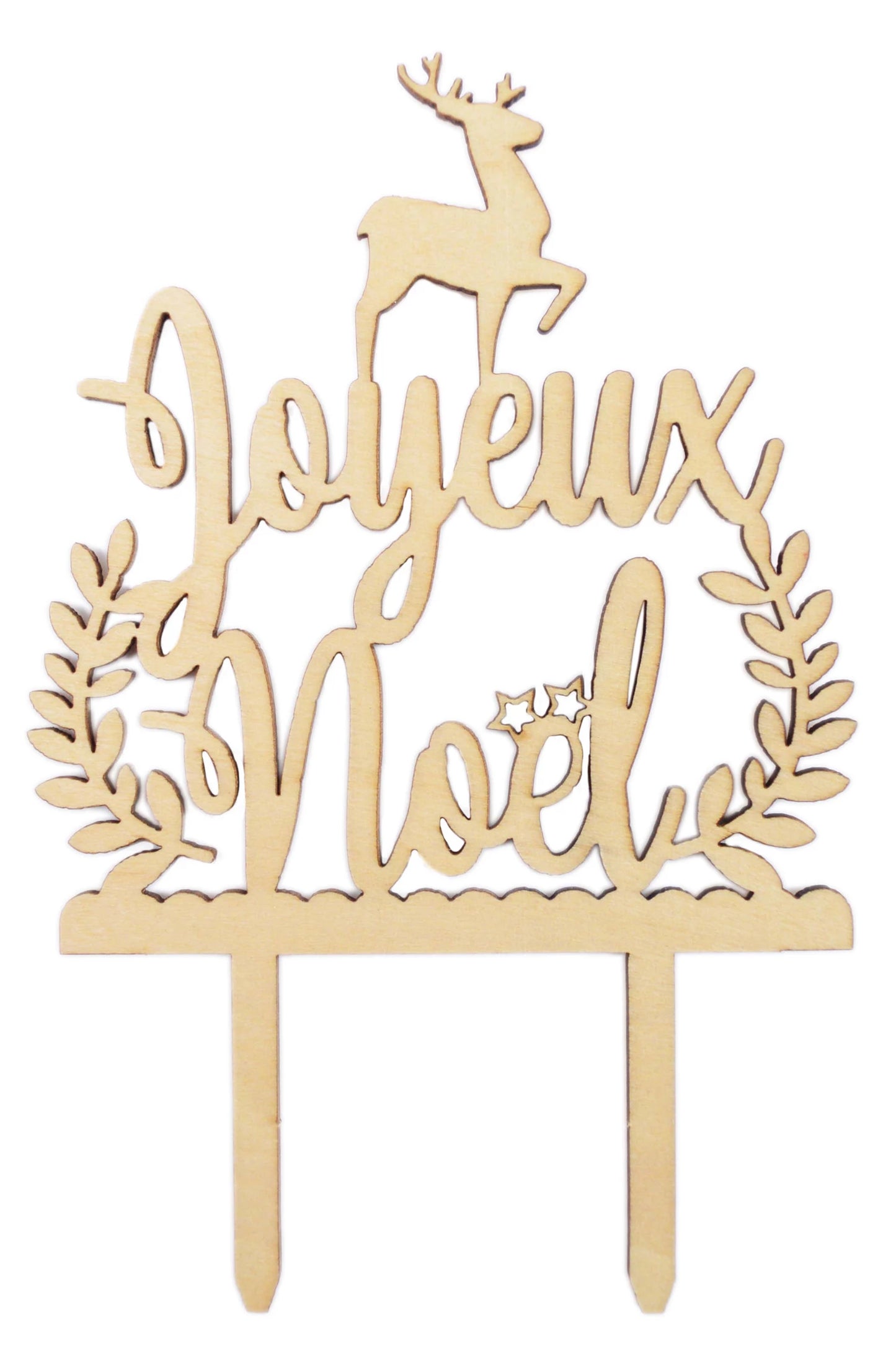 DÉCORATION DE GÂTEAU EN BOIS JOYEUX NOËL