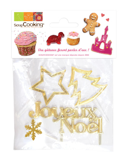 4 ACCESSOIRES DE NOËL DORÉS