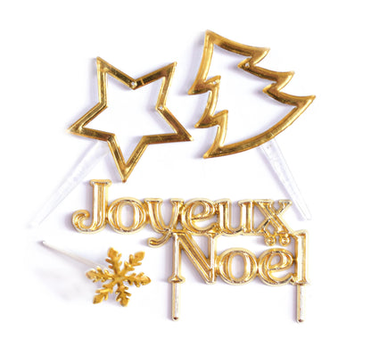4 ACCESSOIRES DE NOËL DORÉS