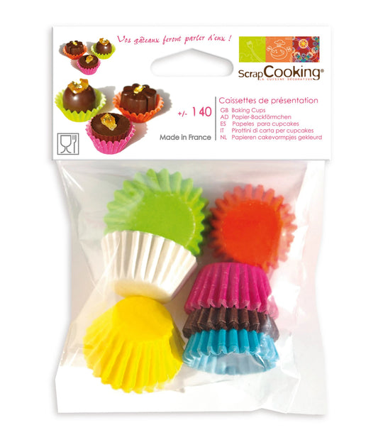 140 MINI-COQUILLES EN PAPIER, COLORÉES