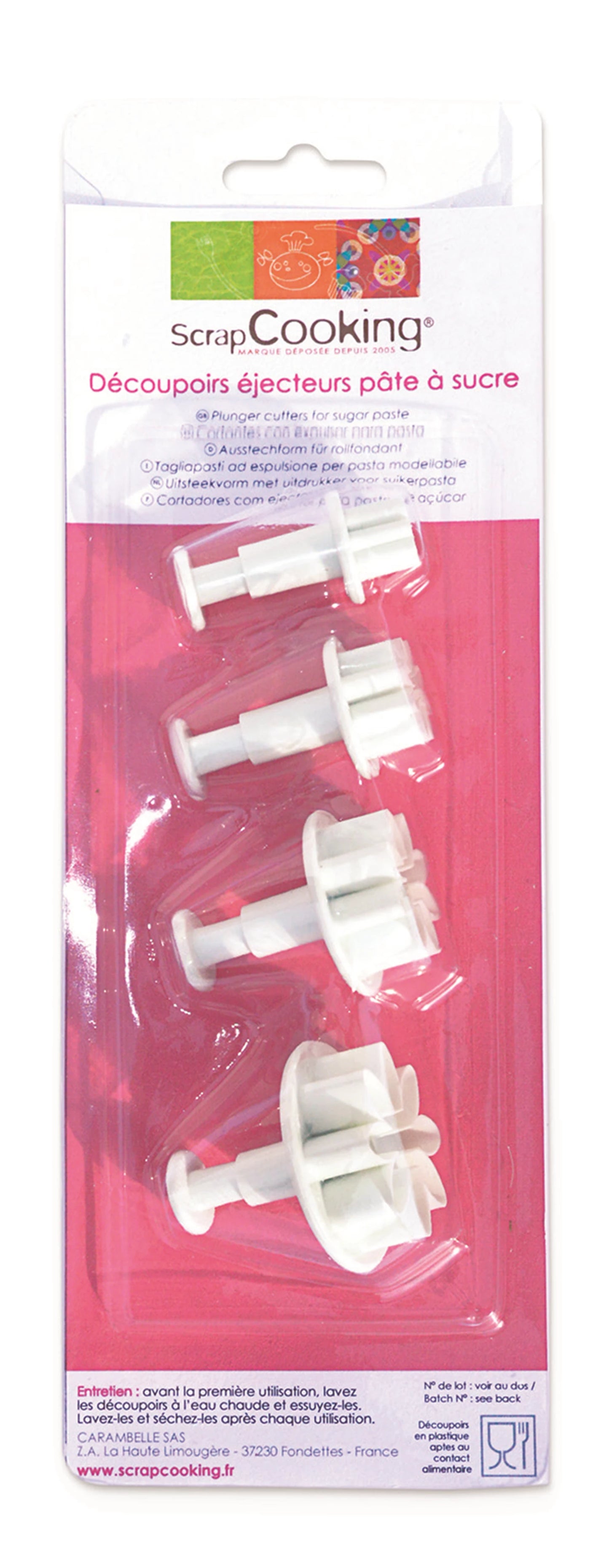 SET DE DÉCOUPOIRS EN FORME DE FLEUR, 4 FORMES